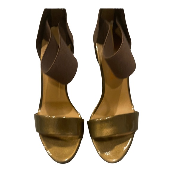 Kors Michael Kors Slingback Bronze Open Toe Elastic Ankle Strap Heels Sandals 6 - Picture 5 of 6